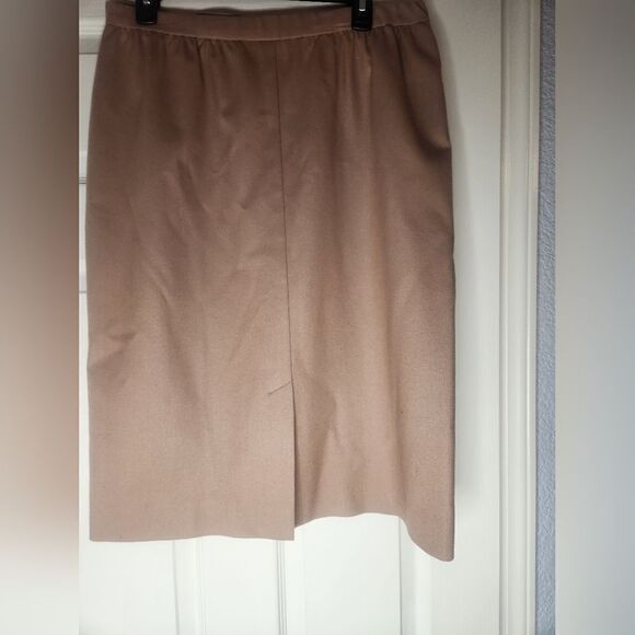 80s -Pendleton- Womens carmel nylon lined, wool mid length totally 80s skirt - Picture 2 of 7